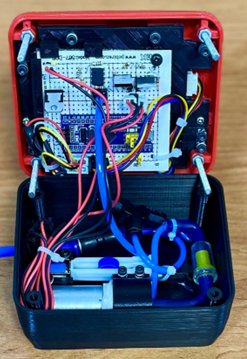 Inside the control box: circuit boards, pump, valves and tubing